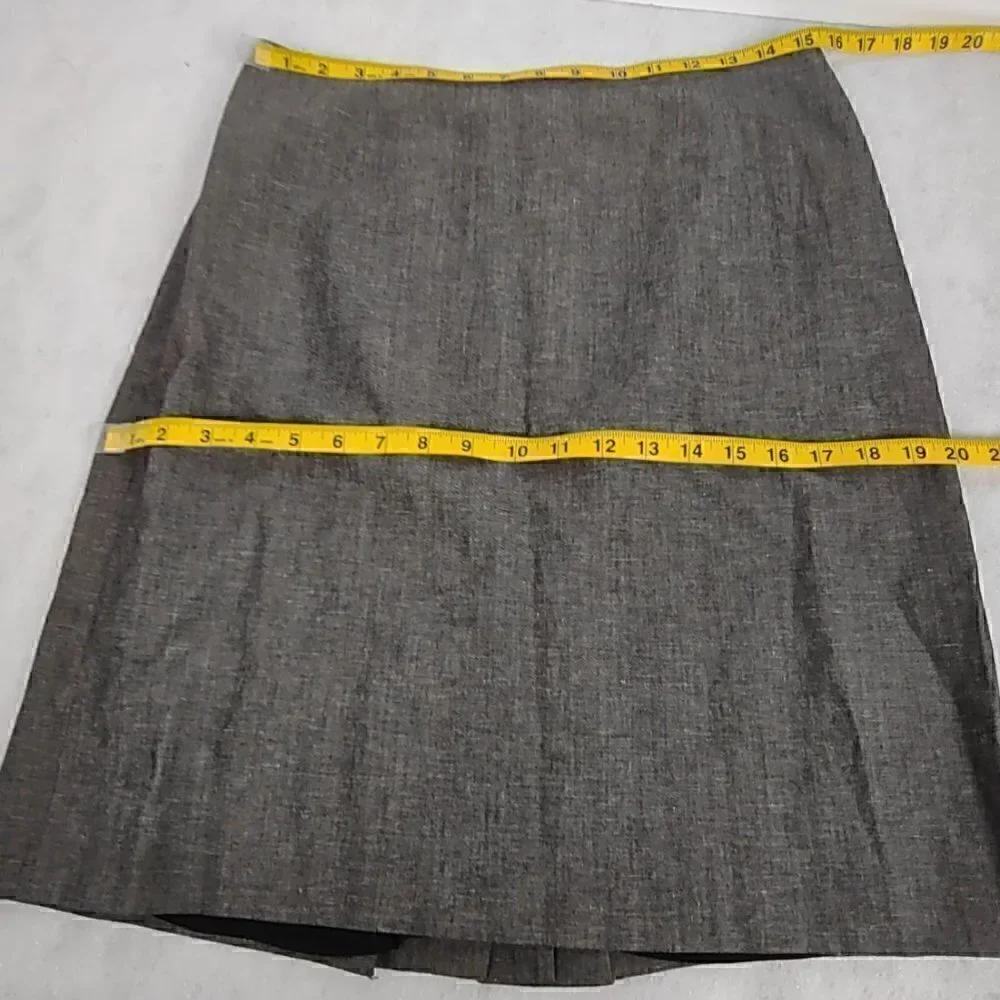 Gray Linen Polyester Blend Skirt Size 10P